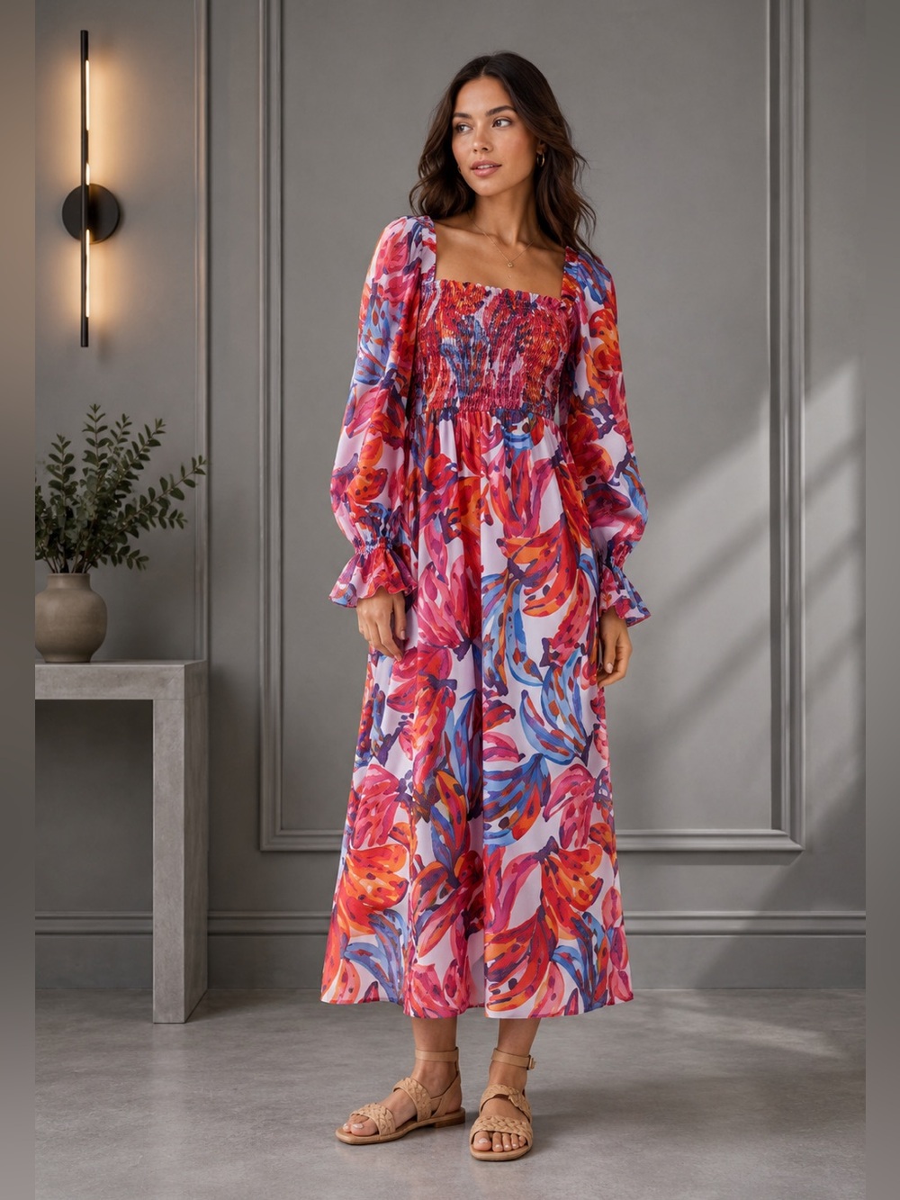 NEW Farm Rio Tropical Banana Maxi Dress Size Small B2731